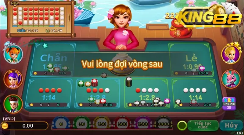 Các cửa đặt cược trong game xóc đĩa